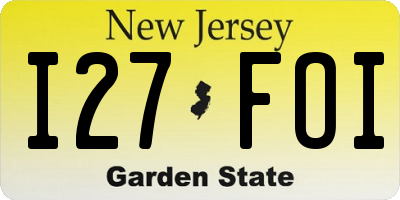 NJ license plate I27FOI