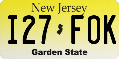 NJ license plate I27FOK