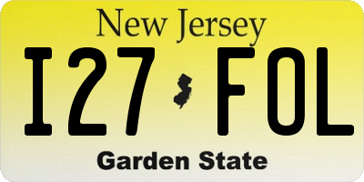 NJ license plate I27FOL