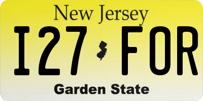 NJ license plate I27FOR