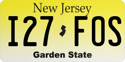 NJ license plate I27FOS