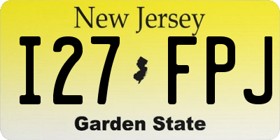 NJ license plate I27FPJ