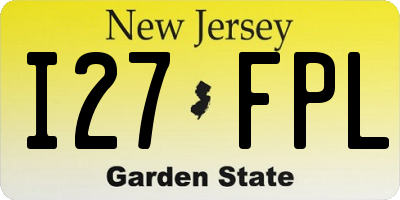 NJ license plate I27FPL