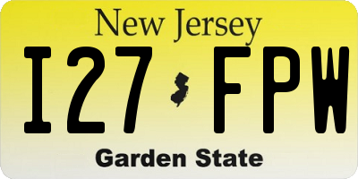 NJ license plate I27FPW