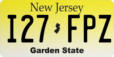 NJ license plate I27FPZ
