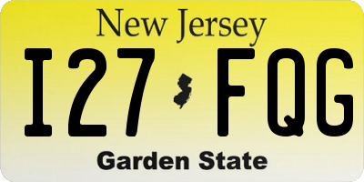 NJ license plate I27FQG