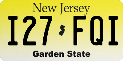 NJ license plate I27FQI