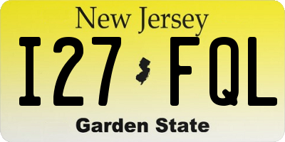 NJ license plate I27FQL