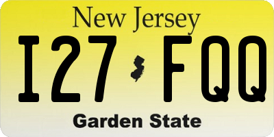 NJ license plate I27FQQ