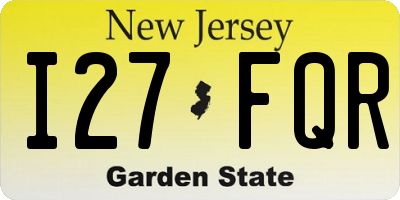 NJ license plate I27FQR