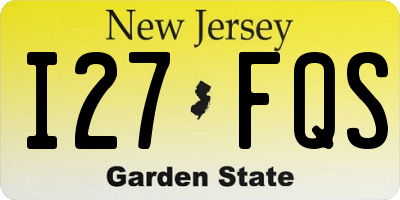 NJ license plate I27FQS