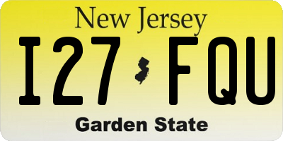 NJ license plate I27FQU