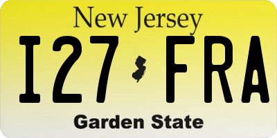 NJ license plate I27FRA