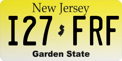 NJ license plate I27FRF