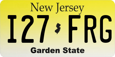 NJ license plate I27FRG