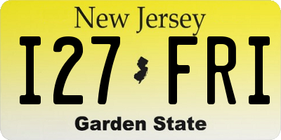 NJ license plate I27FRI