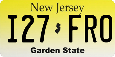 NJ license plate I27FRO