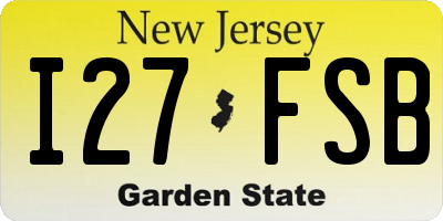 NJ license plate I27FSB