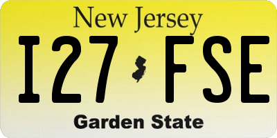 NJ license plate I27FSE