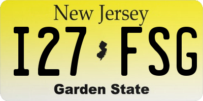 NJ license plate I27FSG