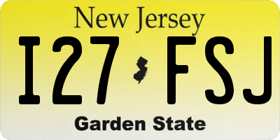 NJ license plate I27FSJ