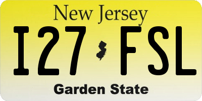 NJ license plate I27FSL