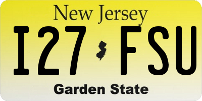 NJ license plate I27FSU