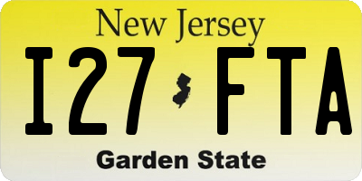 NJ license plate I27FTA