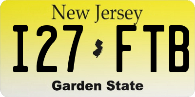 NJ license plate I27FTB