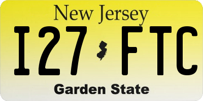 NJ license plate I27FTC