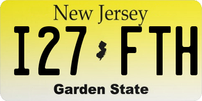 NJ license plate I27FTH