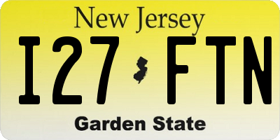 NJ license plate I27FTN