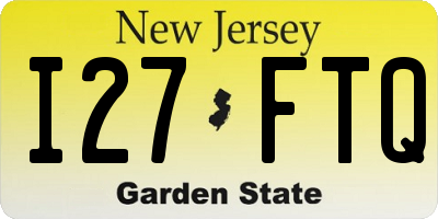 NJ license plate I27FTQ