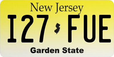 NJ license plate I27FUE