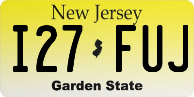 NJ license plate I27FUJ