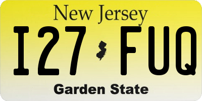 NJ license plate I27FUQ
