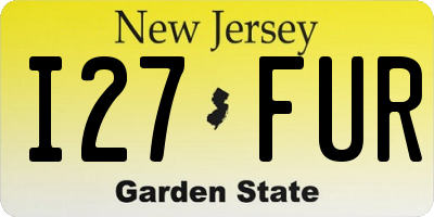 NJ license plate I27FUR