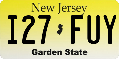 NJ license plate I27FUY