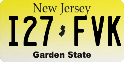 NJ license plate I27FVK