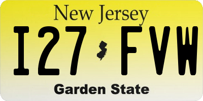 NJ license plate I27FVW