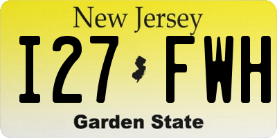 NJ license plate I27FWH