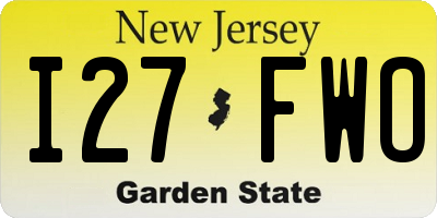 NJ license plate I27FWO