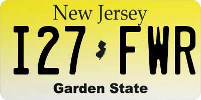 NJ license plate I27FWR
