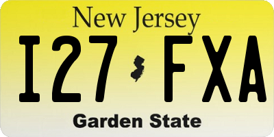 NJ license plate I27FXA