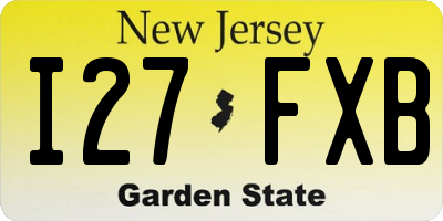 NJ license plate I27FXB
