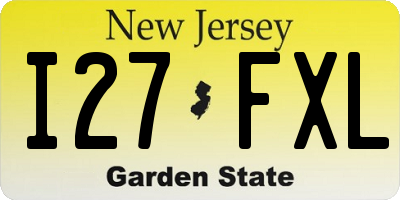 NJ license plate I27FXL