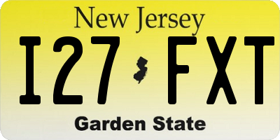 NJ license plate I27FXT