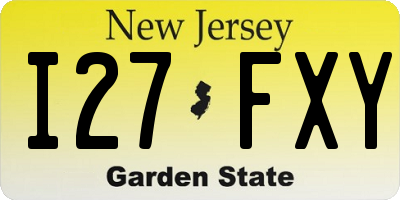 NJ license plate I27FXY