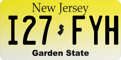NJ license plate I27FYH
