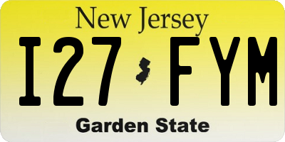 NJ license plate I27FYM